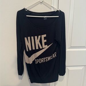 Nike Sportswear Black Logo Long Sleeve Top – Size S